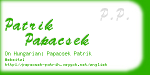 patrik papacsek business card